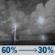 Sunday Night: Showers and thunderstorms likely. Partly cloudy, with a low around 46. North northwest wind 0 to 10 mph. Chance of precipitation is 60%. Sunday Night: Showers And Thunderstorms Likely